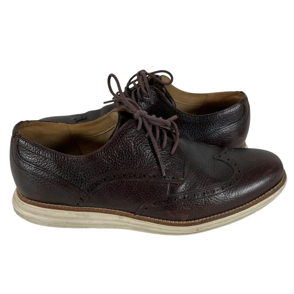 Cole Haan Grand Series Mens 10.5 M Brown Leather Wingtip Oxford Shoes C26475